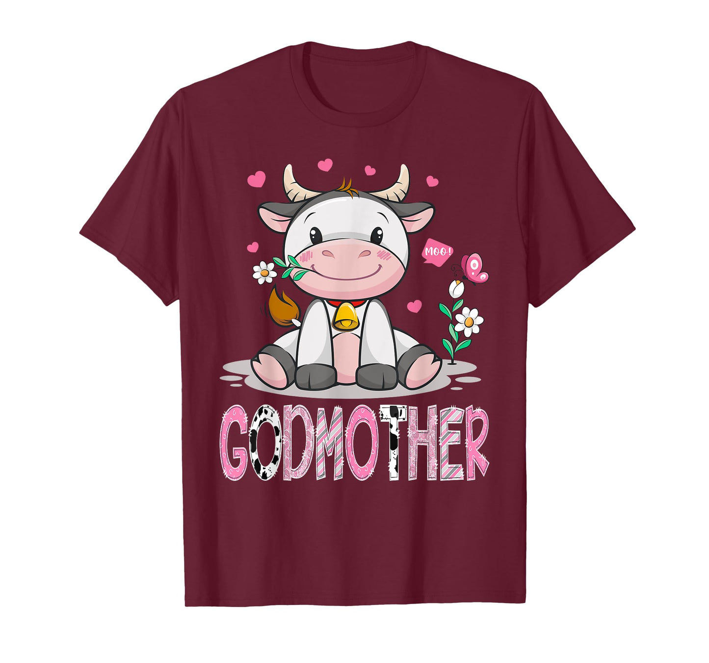 GodMother Cute Cow Moo Farmer Birthday Family Matching T-Shirt