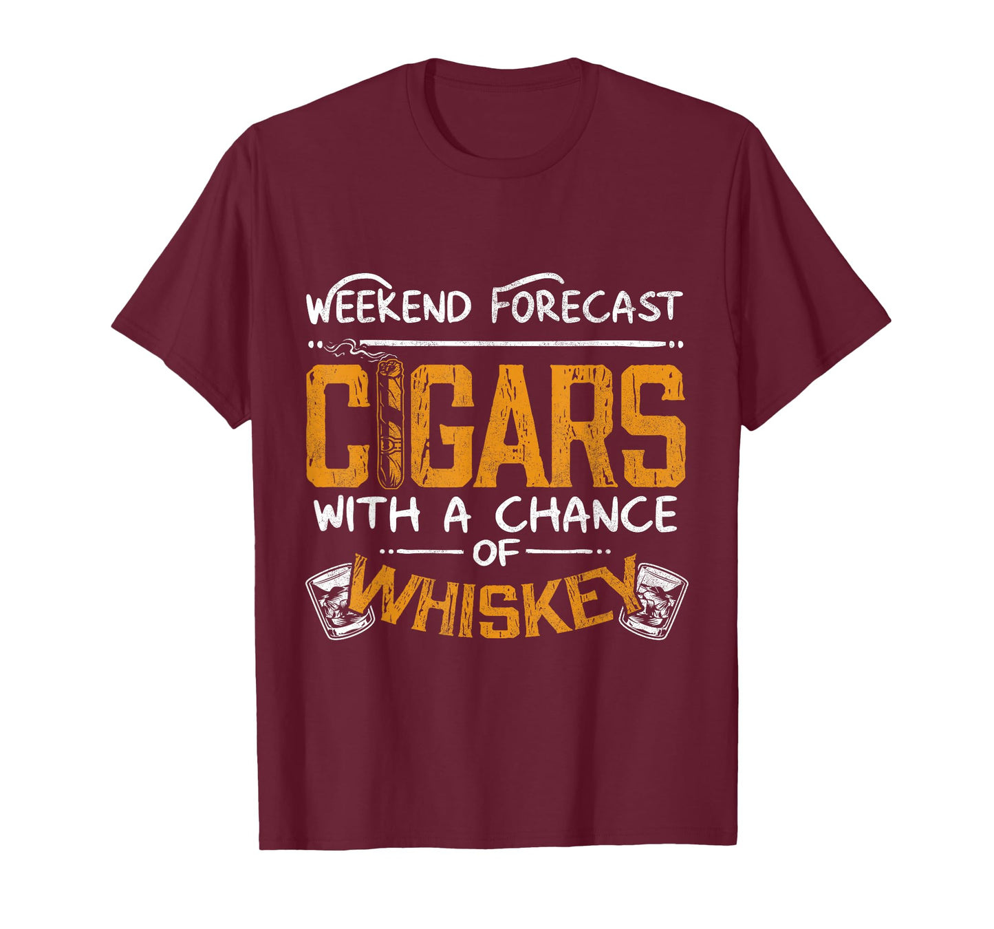 Funny Cigar and Whiskey Lover Graphic Women Men Cigar Fan T-Shirt