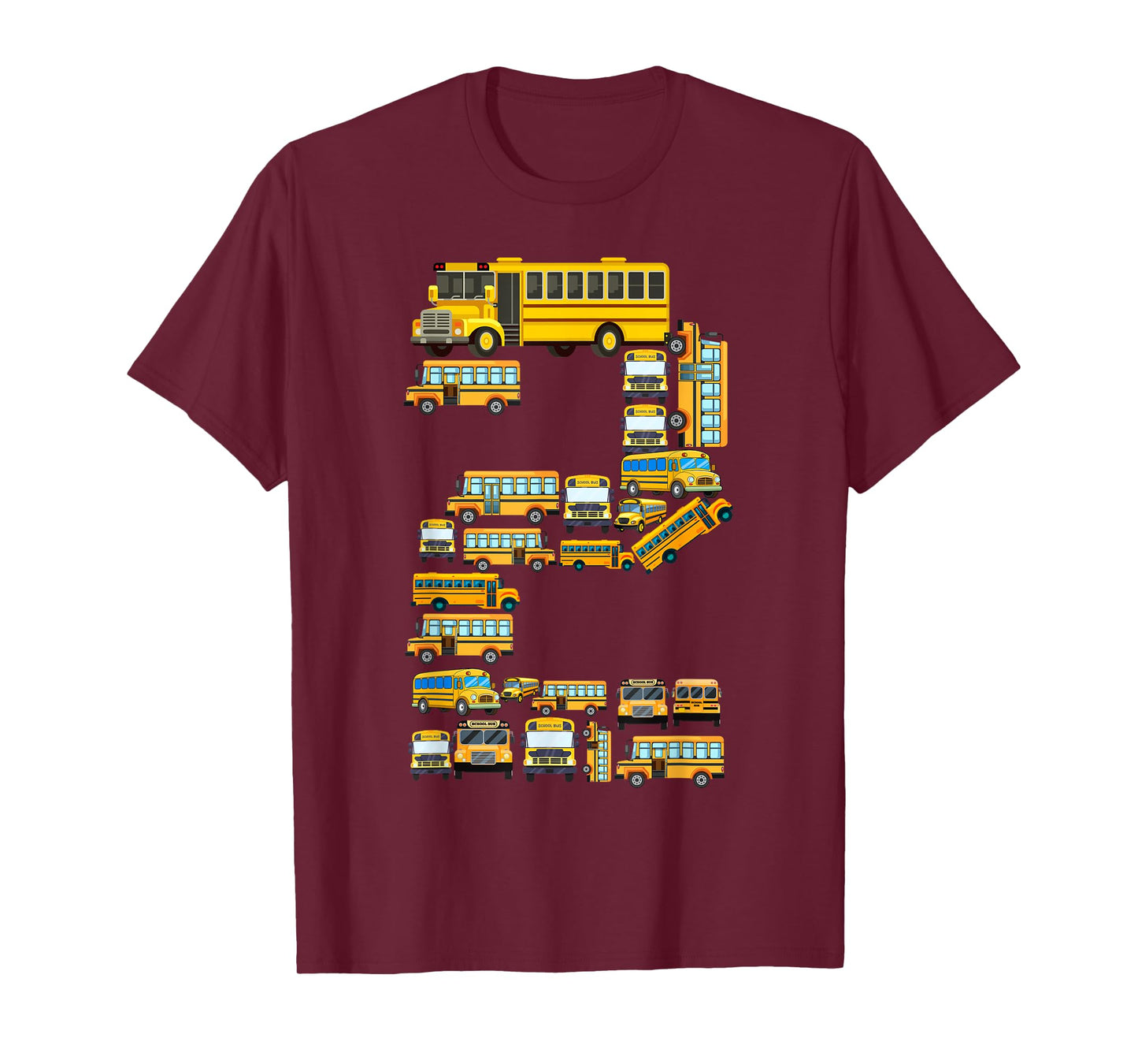 2 Year Old Toddler 2nd Birthday School Bus Theme Kids Party T-Shirt