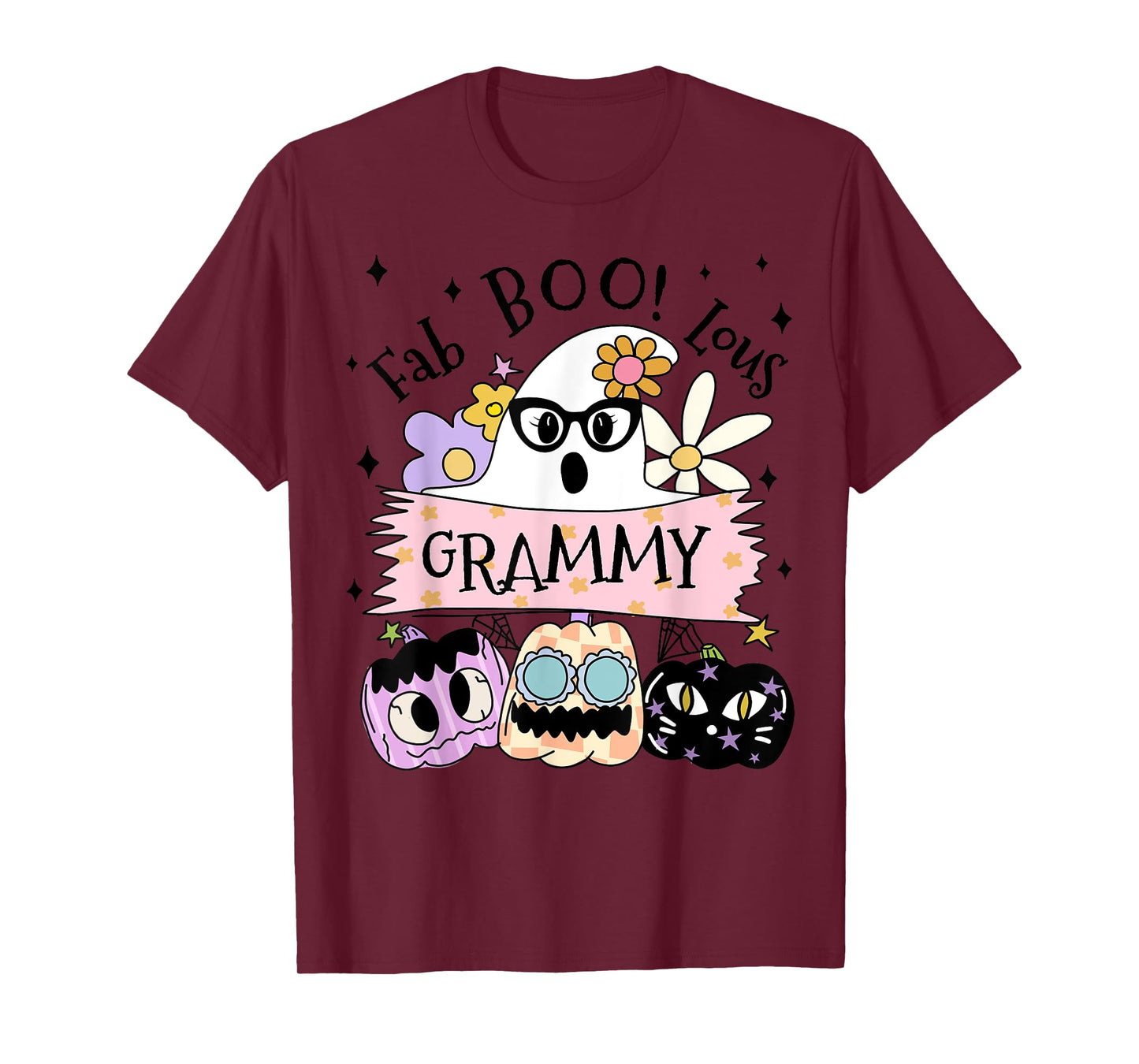 Cute Ghost Fab Boo Lous Grammy Spooky Halloween Costume T-Shirt