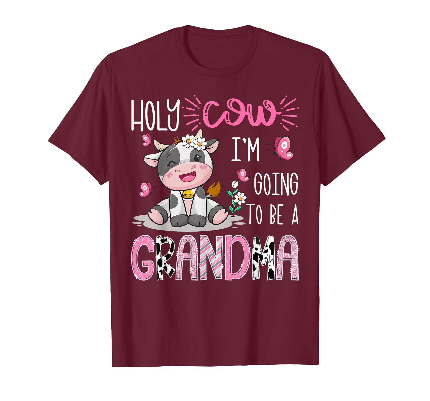 Holy Cow I'm Going To Be A Grandma Gender Reveal Party T-Shirt