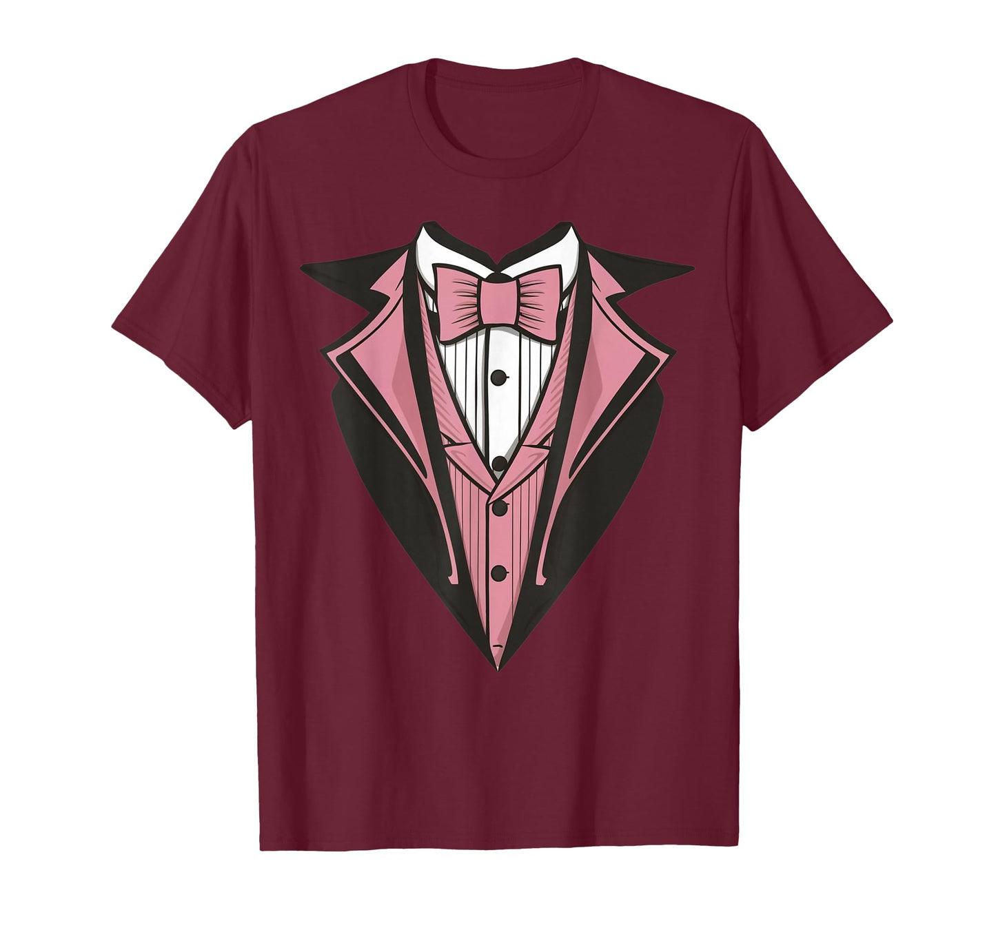Kids Adult Pink Tuxedo, Toddler Tux Costume Youth Tux T-Shirt