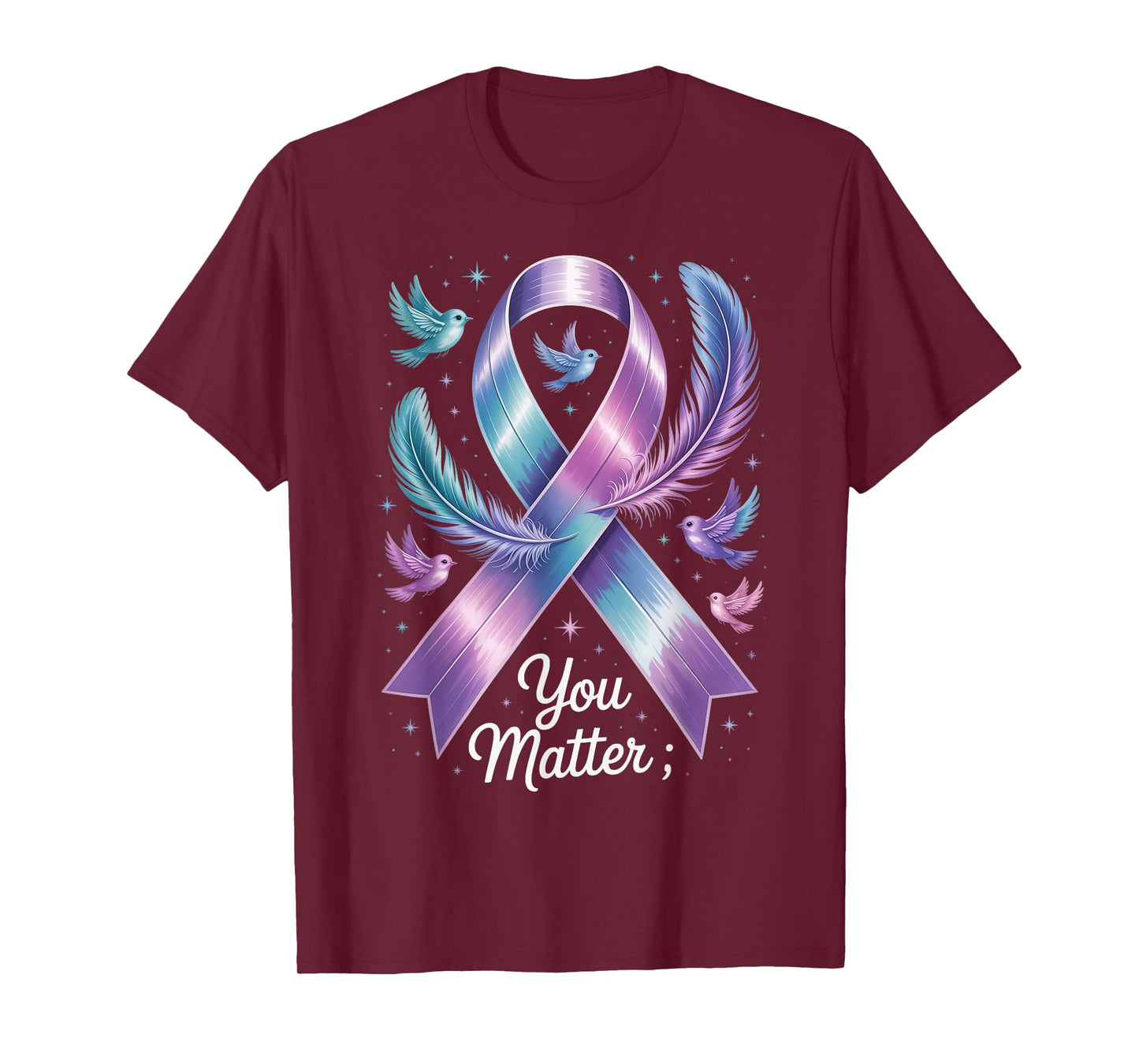 You Matter Teal & Purple Ribbon Suicide Prevention Awareness T-Shirt