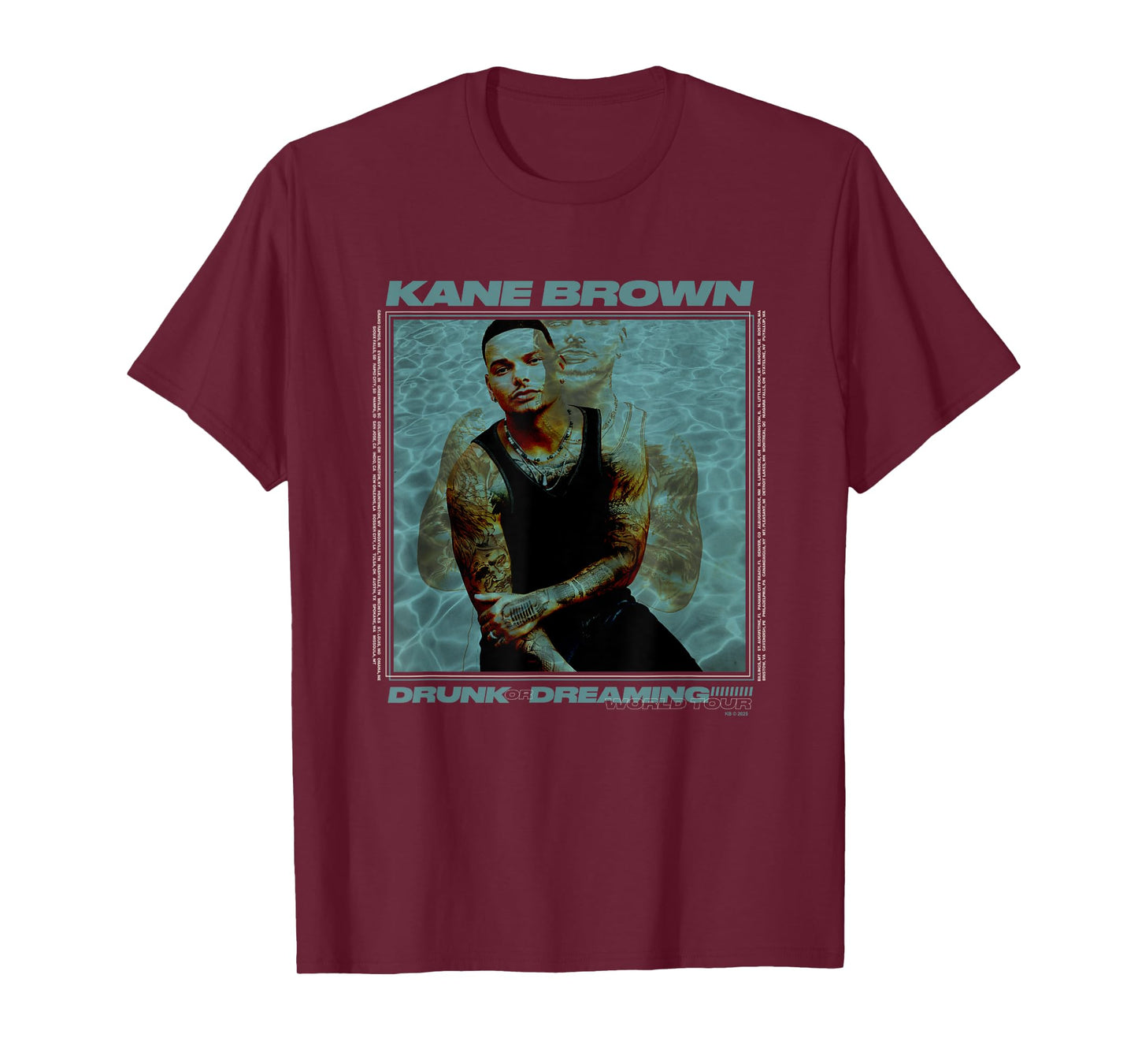 Kane Brown Drunk Or Dreaming World Tour Big Chest Poster T-Shirt