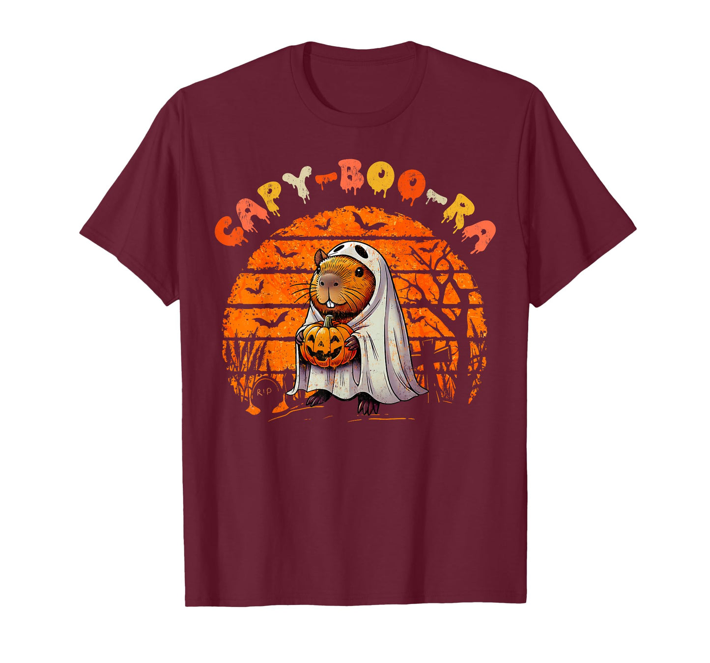 Capy-Boo-Ra Cute Capybara Boo Ghost Funny Cappy Halloween T-Shirt