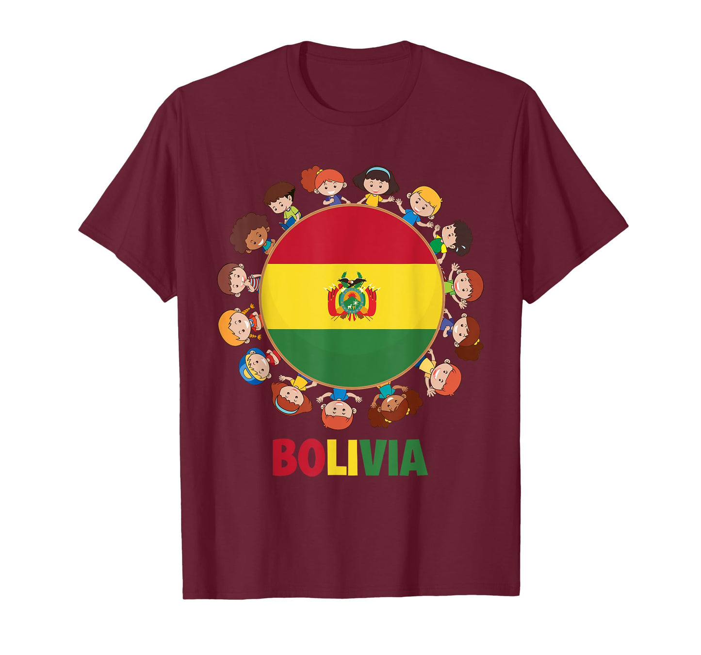 Bolivian Flag Hispanic Heritage Month Bolivia Kids Boy Girls T-Shirt