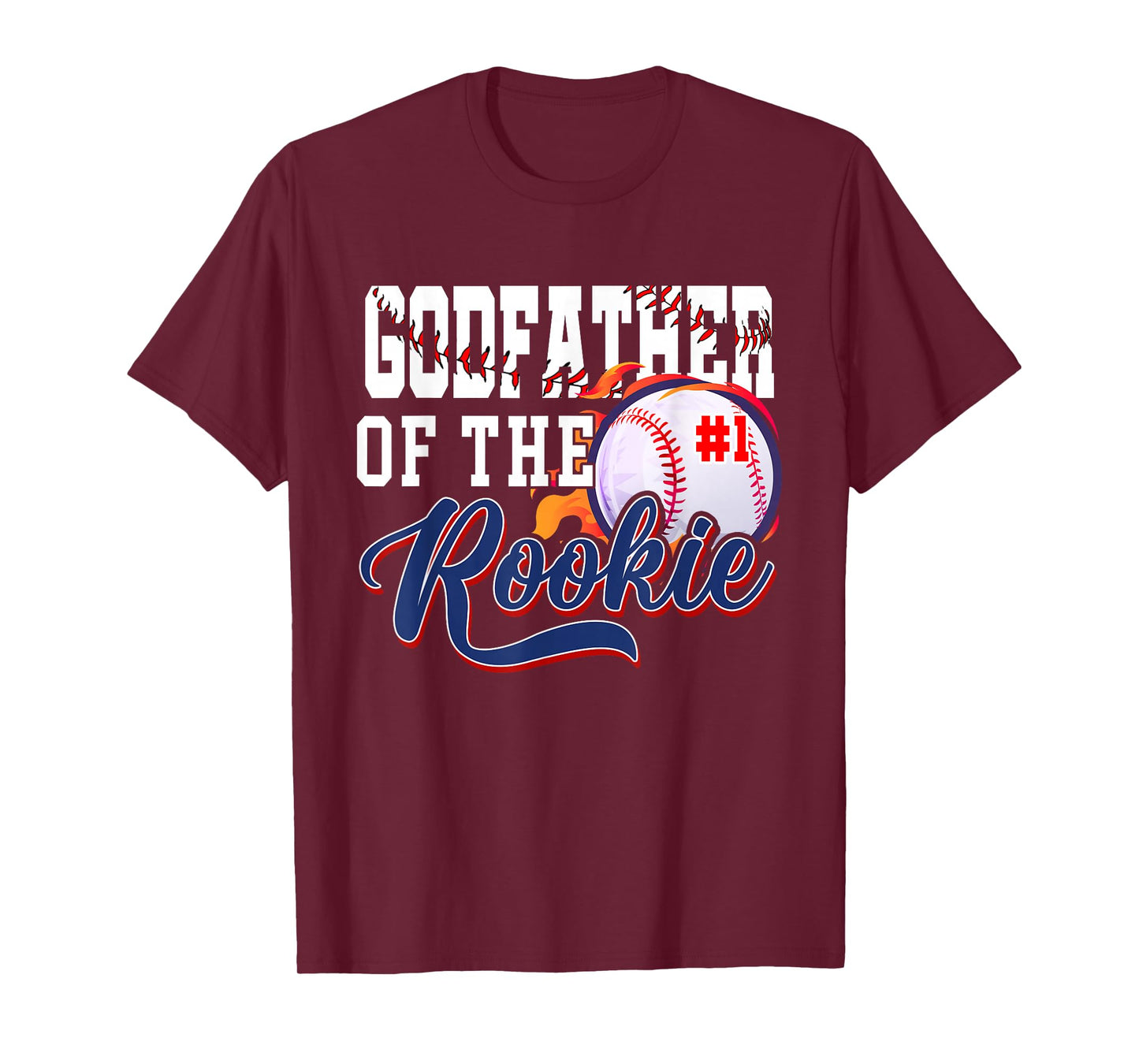 Godfather Rookie of Year 1st Birthday Baseball Theme T-Shirt