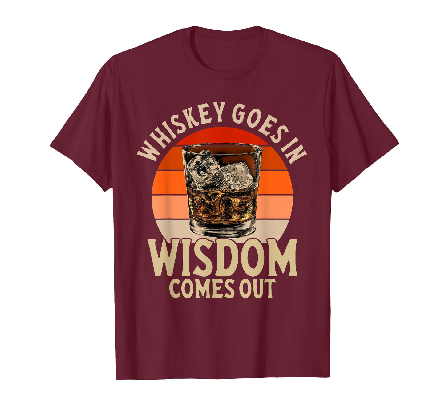 Whiskey Goes in Wisdom Comes Out | USA Flag Drinking T-Shirt
