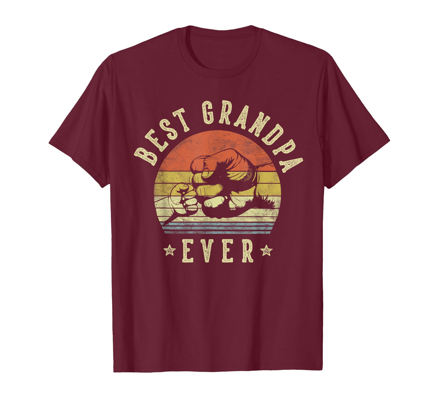 Best Grandpa Ever - Retro Fist Bump Vintage Design Grandpa T-Shirt