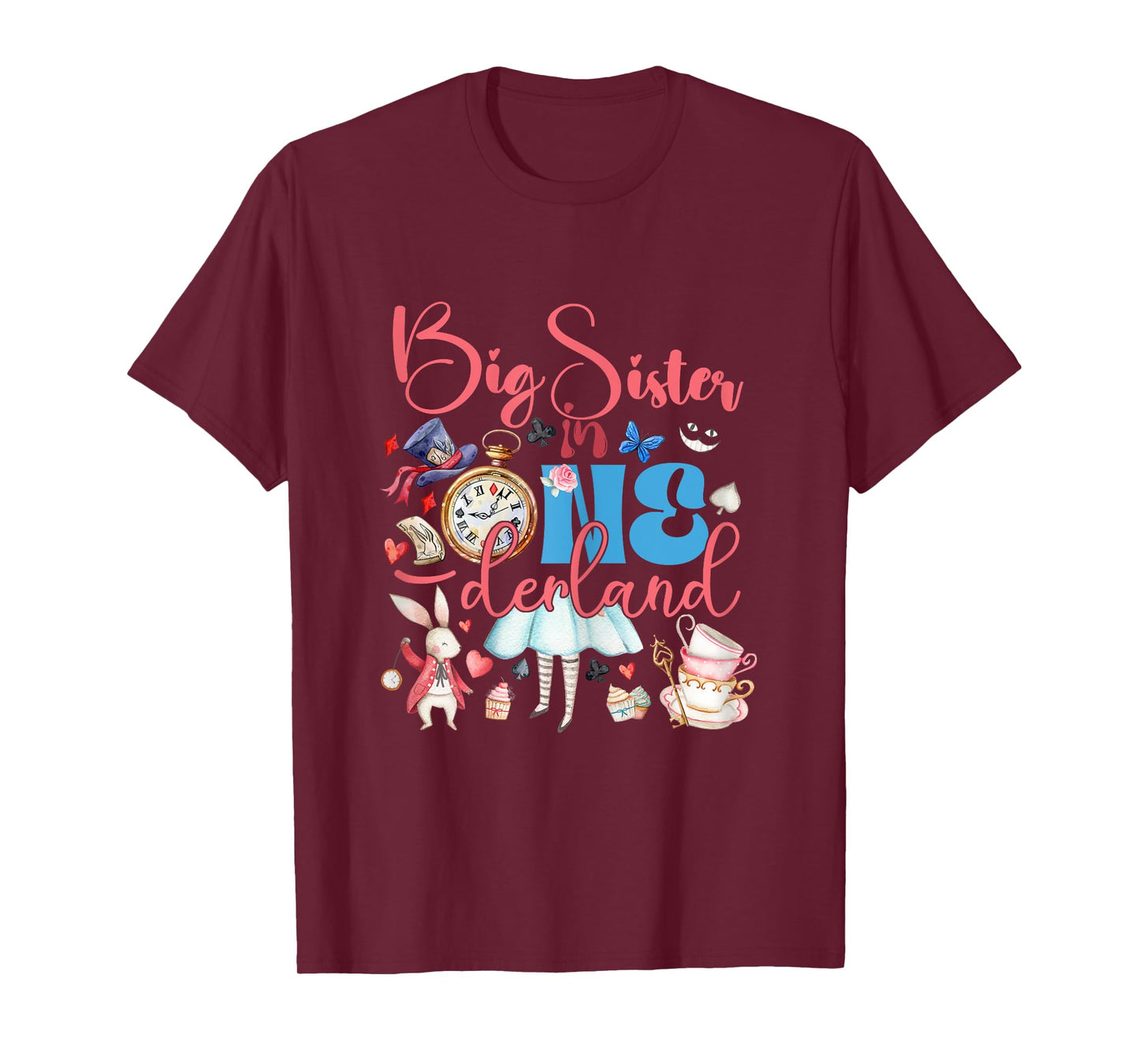 Alice Big Sister in ONEderland Birthday Family T-Shirt