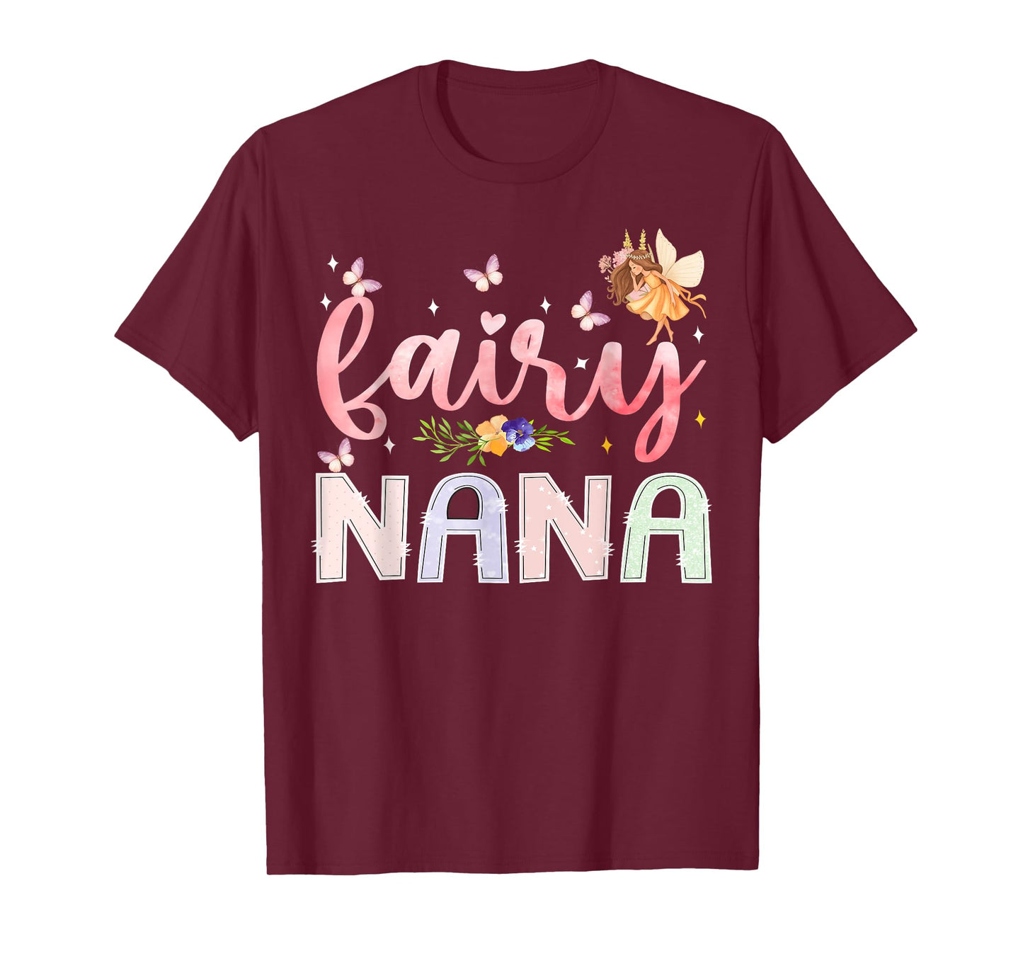 Fairy Nana Magical Floral Birthday Girl Fairytale Family T-Shirt