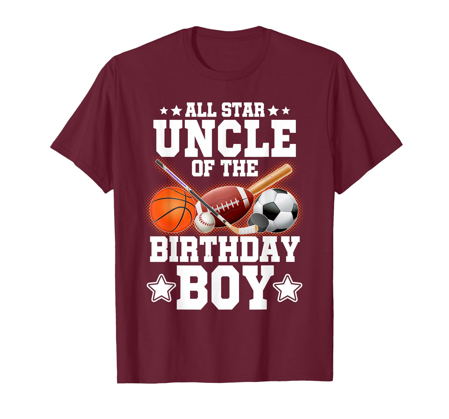 All Star Uncle Of The Birthday Boy Basketball Soccer Sport T-Shirt