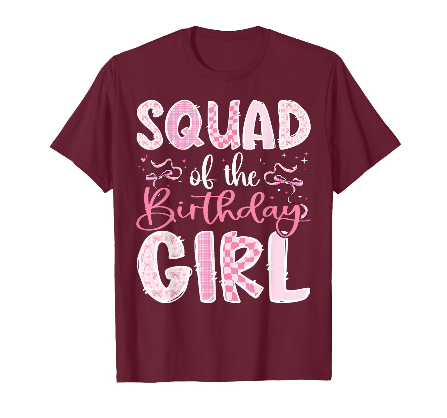 Squad of The Birthday Girl Pink Coquette Bow Family T-Shirt