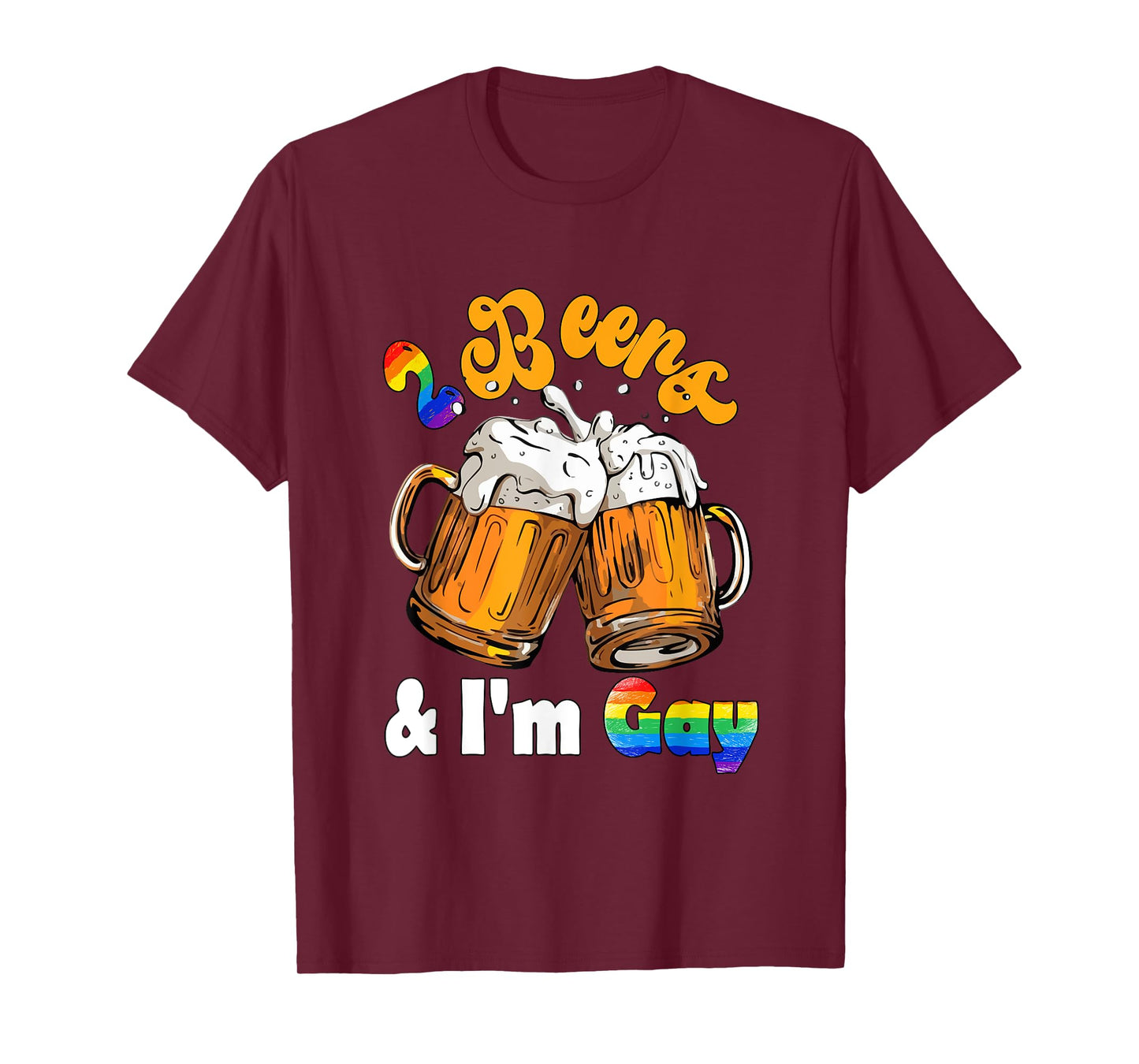 2 Glasses Of Beers Funny Joke Gay Proud LGBT Drinker Drunk T-Shirt