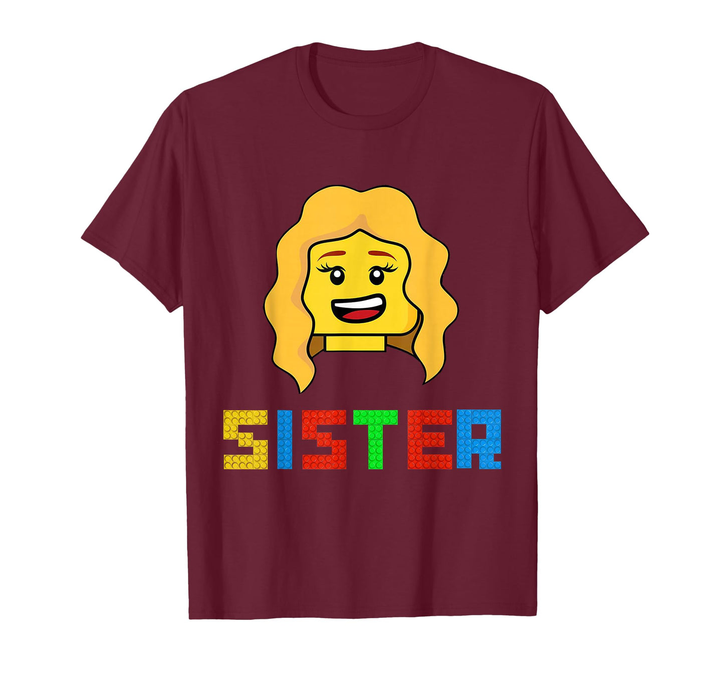 Unique Family Sister Master Builder Building Bricks Blocks T-Shirt