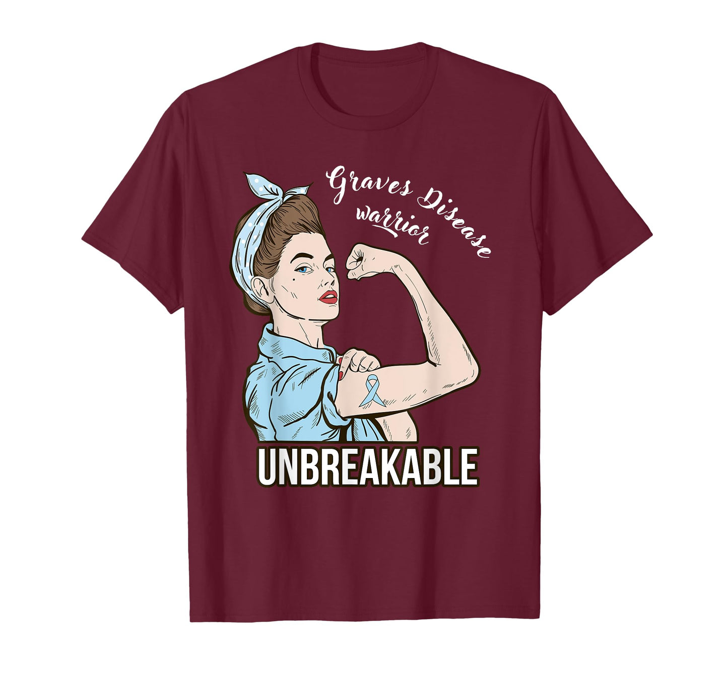 Graves Disease Awareness For Her Warrior Unbreakable Support T-Shirt