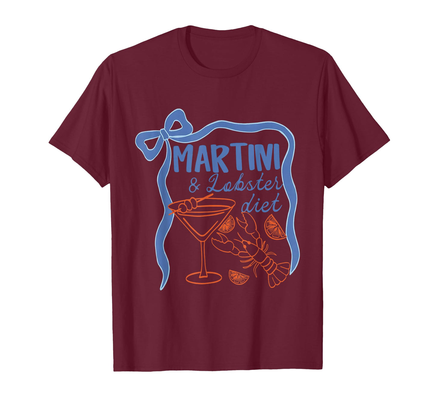 Martini and Lobster Diet Coastal Summer Funny Summer Lover T-Shirt