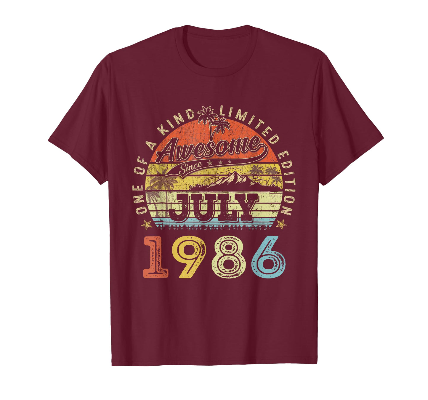Funny 40 Years Old July 1986 Vintage 40th Birthday Men Women T-Shirt
