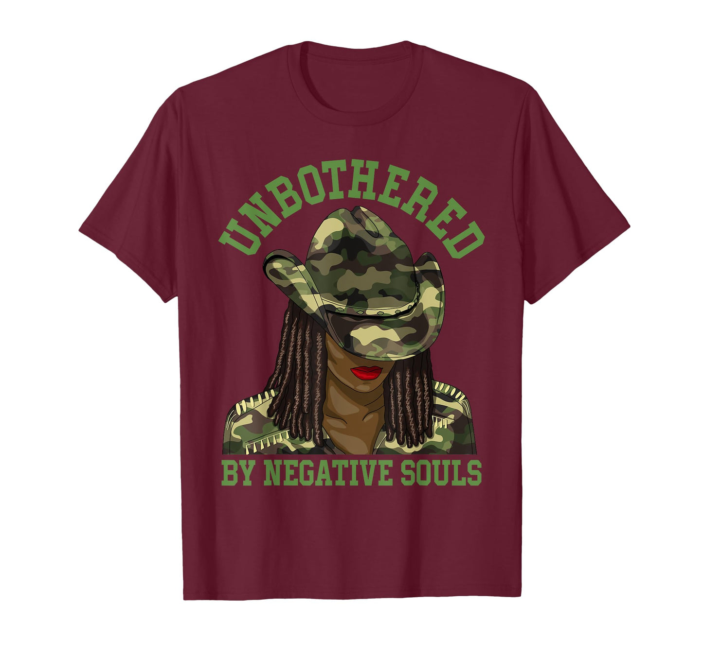 Unbothered Western Black Cowgirl Camo Camouflage Women T-Shirt