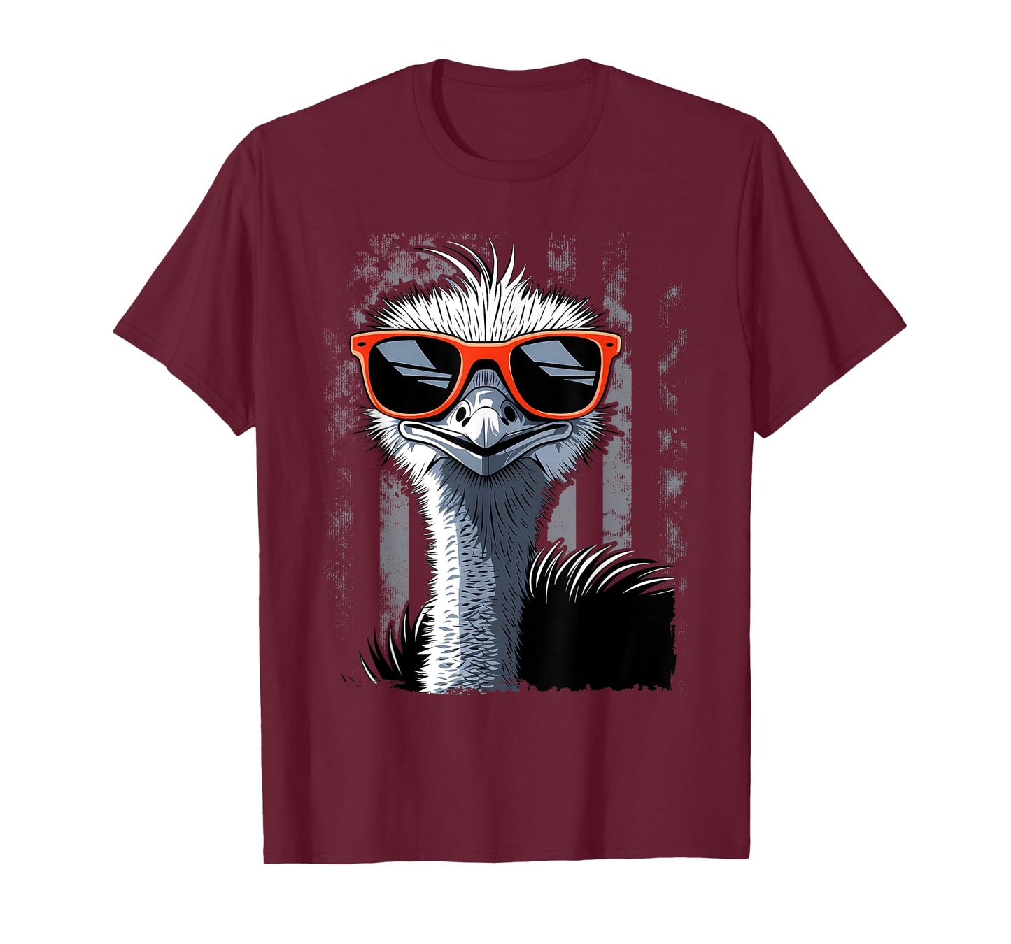 Cool Emu Bird Wearing Sunglasses Graphic Art T-Shirt