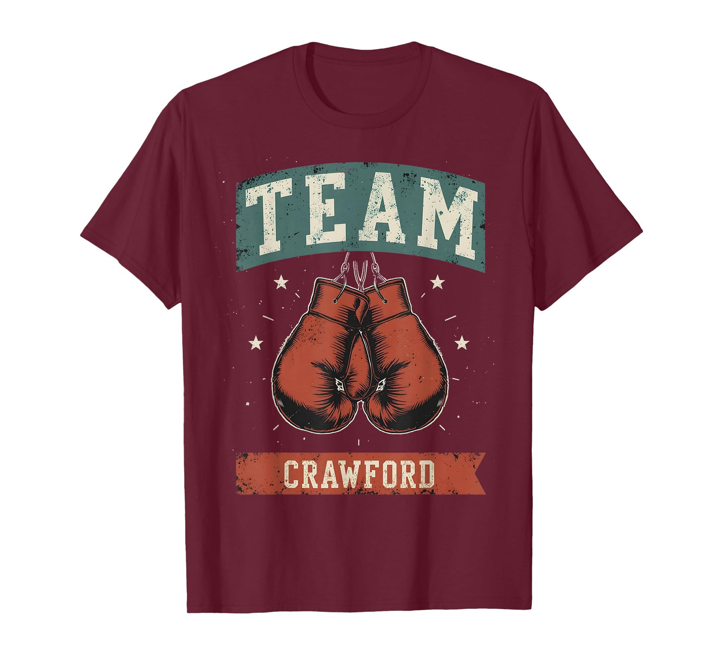 Crawford Last Name Retro Family Name Crawford Boxing for Men T-Shirt