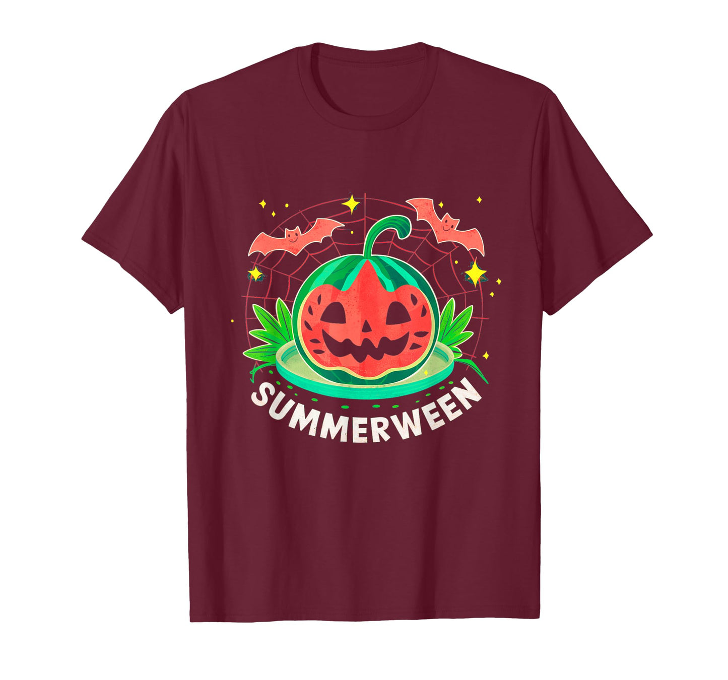 Summerween Summer Halloween Watermelon Pumpkin Vacation T-Shirt