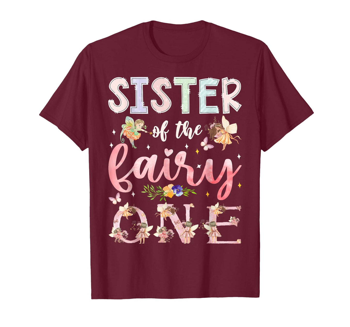 Sister Of The Fairy One 1St Birthday Girl Family Matching T-Shirt