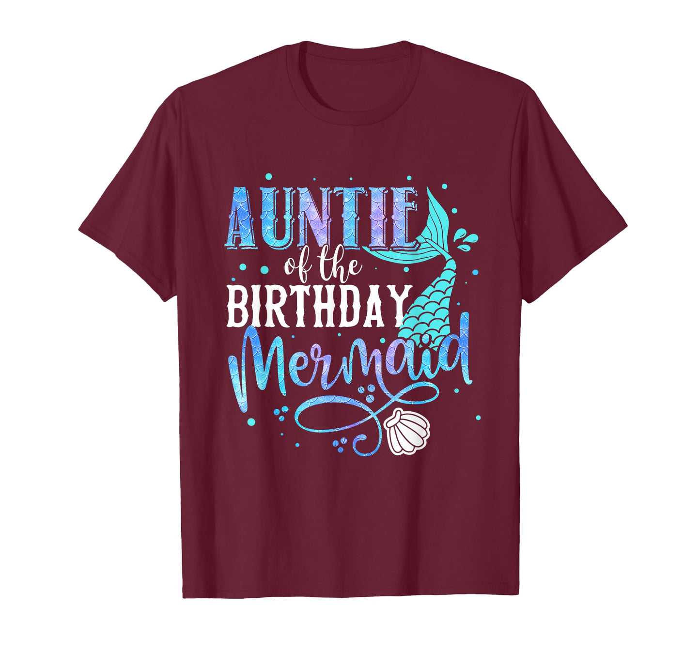 Auntie Of The Birthday Mermaid Family Matching Party Squad T-Shirt