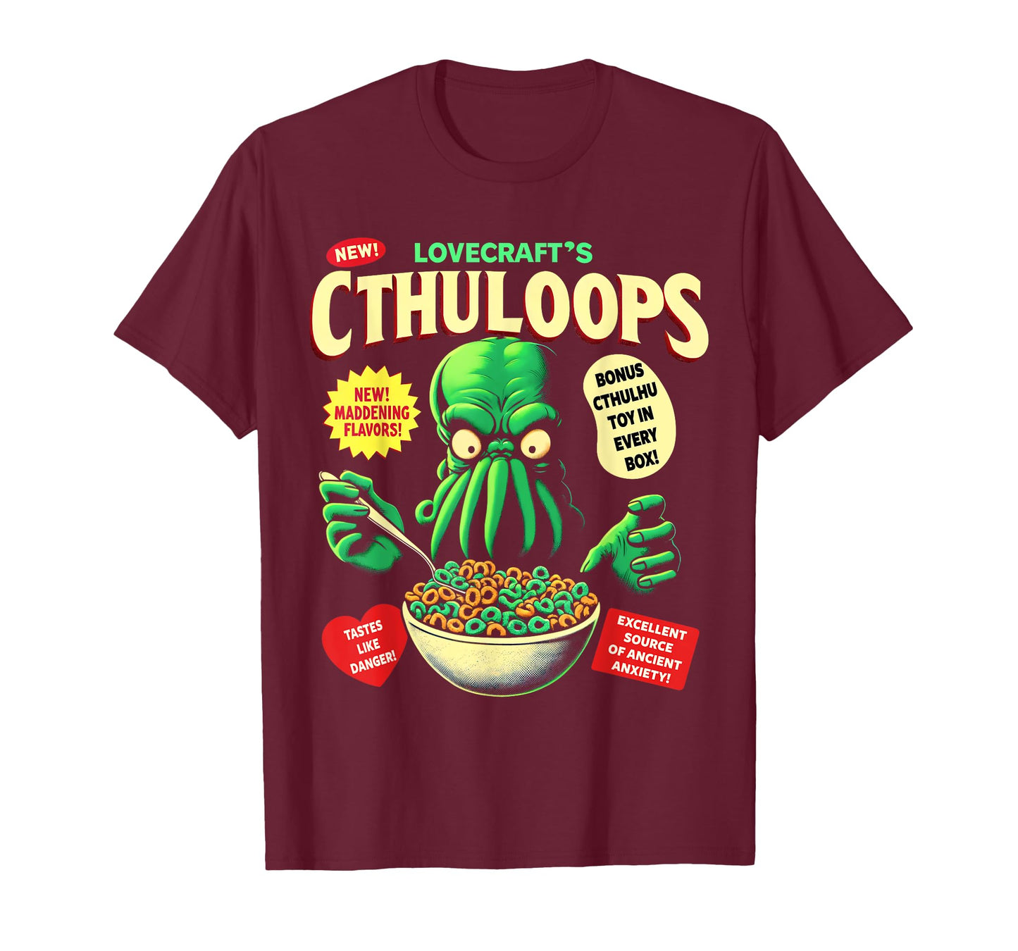 Cthuloops Cereal Parody T-Shirt for Horror Fans - Cthulhu T-Shirt