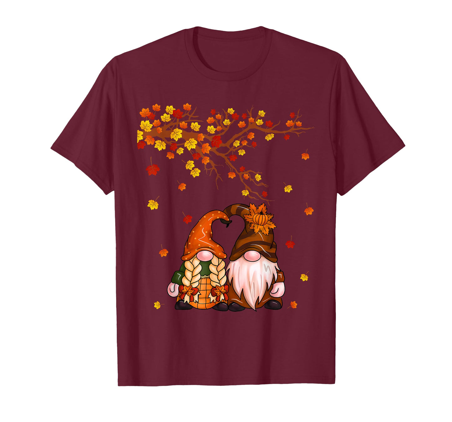 Happy Fall Y'all Gnome Pumpkin Autumn Leaves Thanksgiving T-Shirt