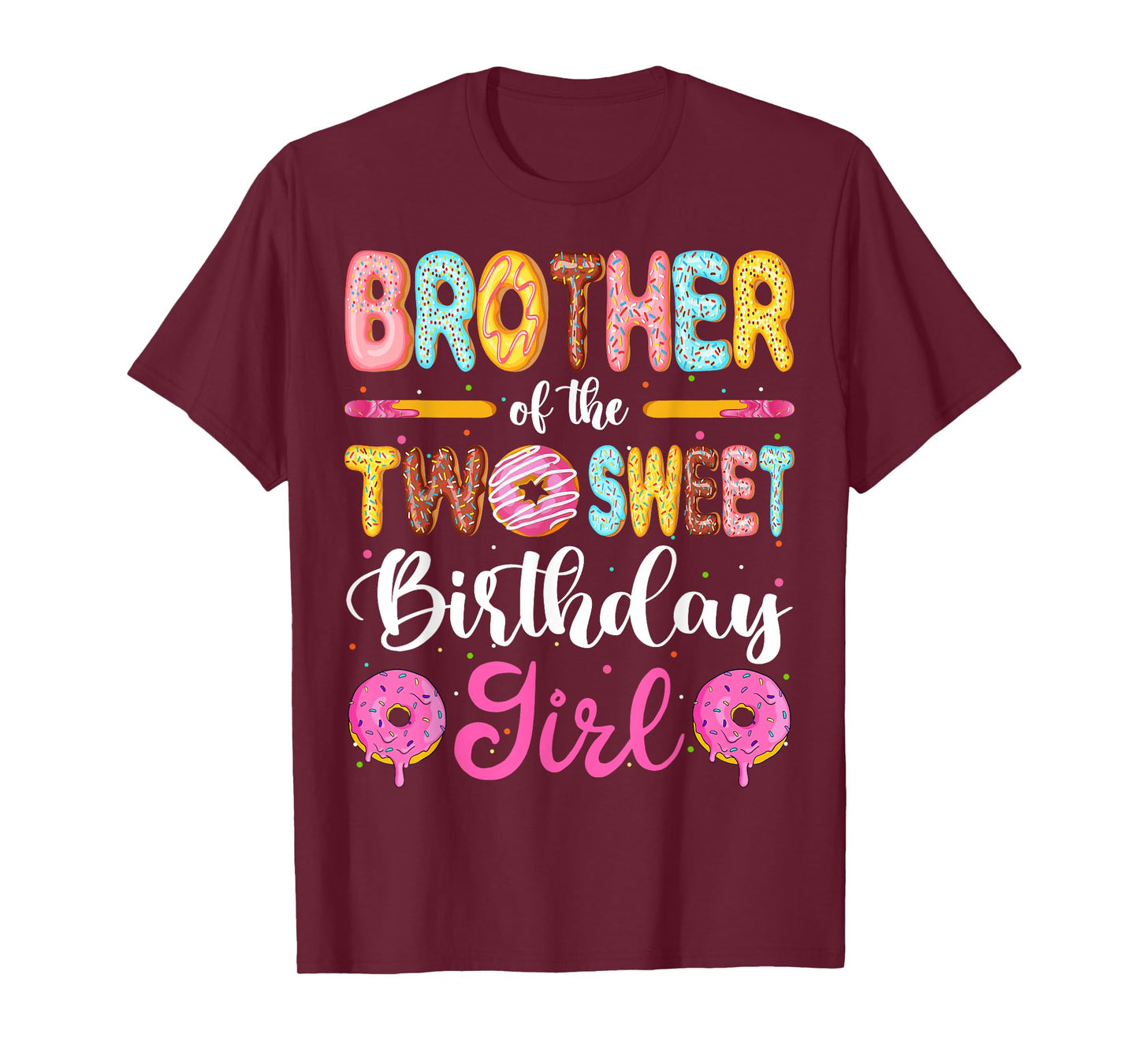 Brother Of The Two Sweet Birthday Girl Donut 2nd Birthday T-Shirt
