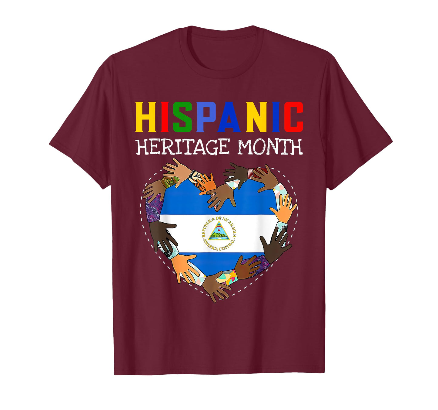 Hispanic Heritage Month Nicaragua Kids Boys Girls T-Shirt