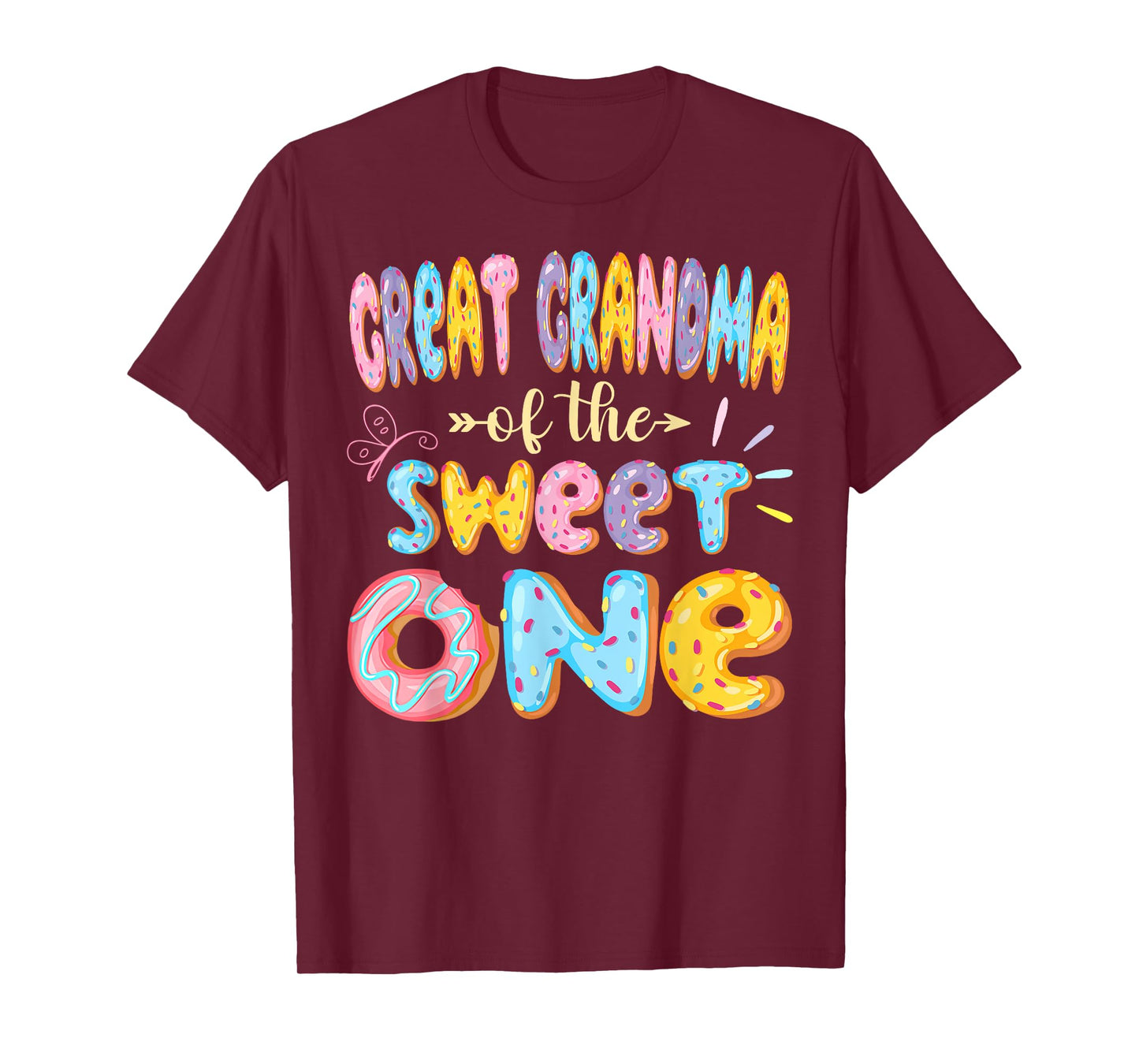 Great Grandma Of The Sweet One 1St Birthday Girl Donut T-Shirt