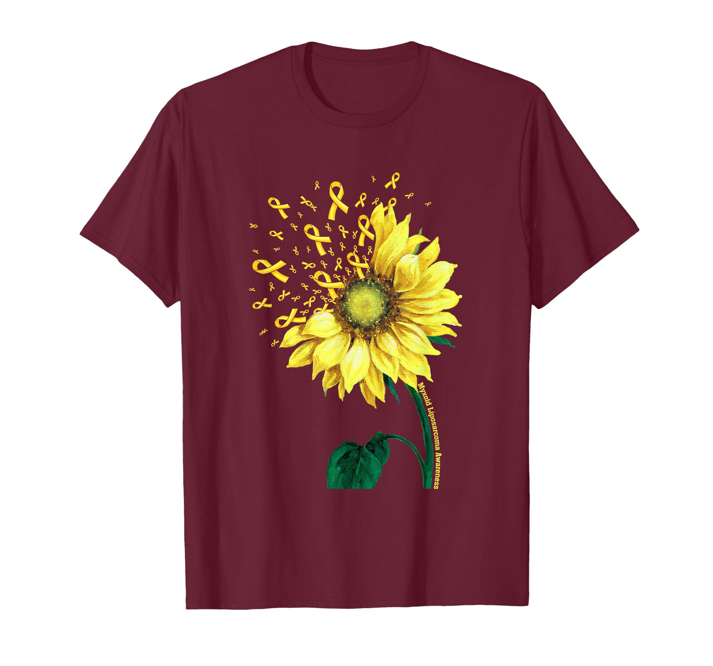 MYXOID LIPOSARCOMA AWARENESS Sunflower Yellow Ribbon T-Shirt