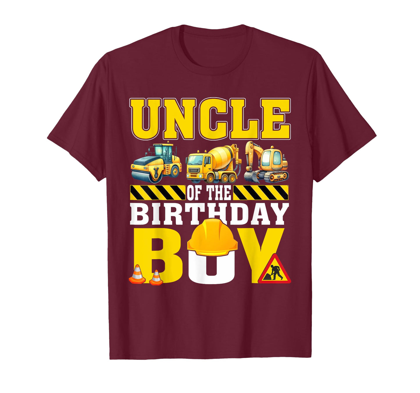 Uncle Of The Birthday Boy Construction Worker Birthday T-Shirt