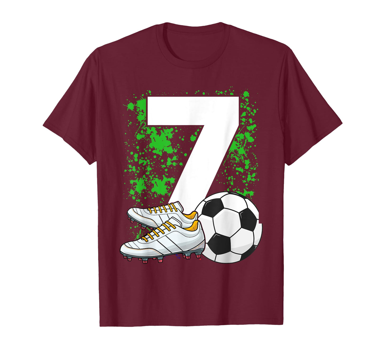7th Birthday Boys 7 Years Soccer Football Player Birthday T-Shirt