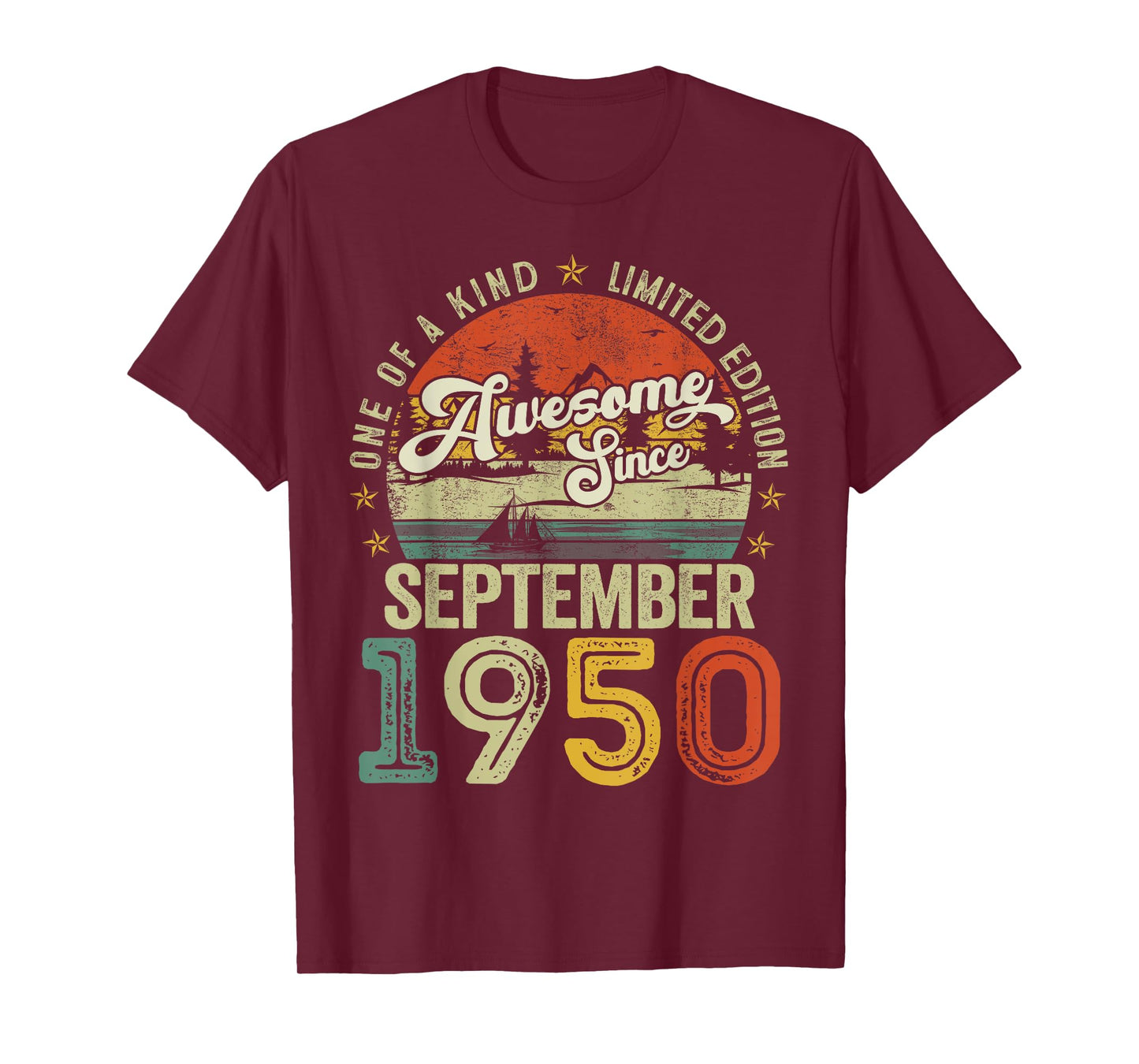 75 Years Old Vintage September 1950 Retro 75th Birthday Men T-Shirt