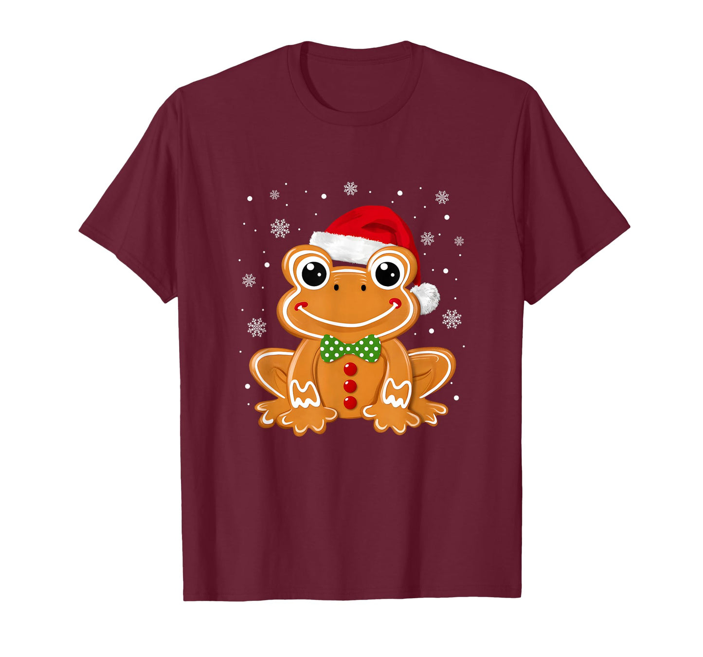 Funny Gingerbread Man Frog Christmas Womens Mens Kids T-Shirt