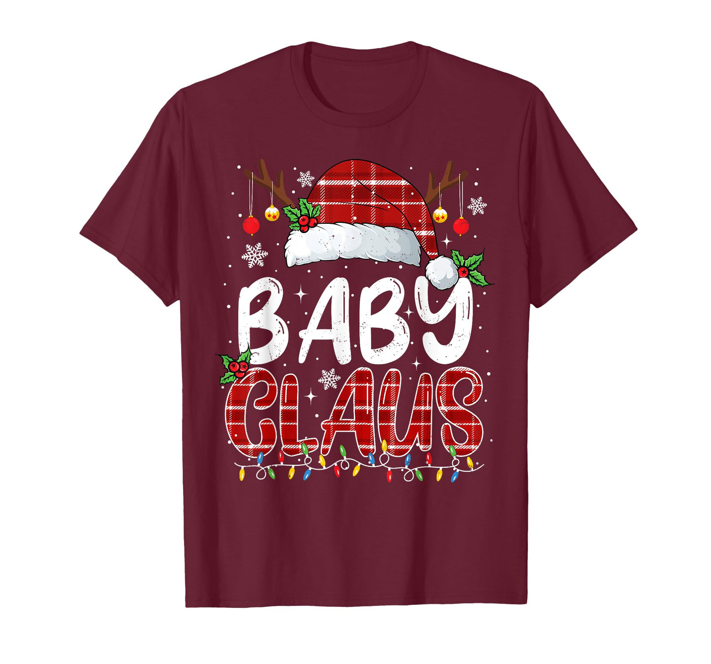 Baby Claus Christmas Lights Pajama Family Matching T-Shirt