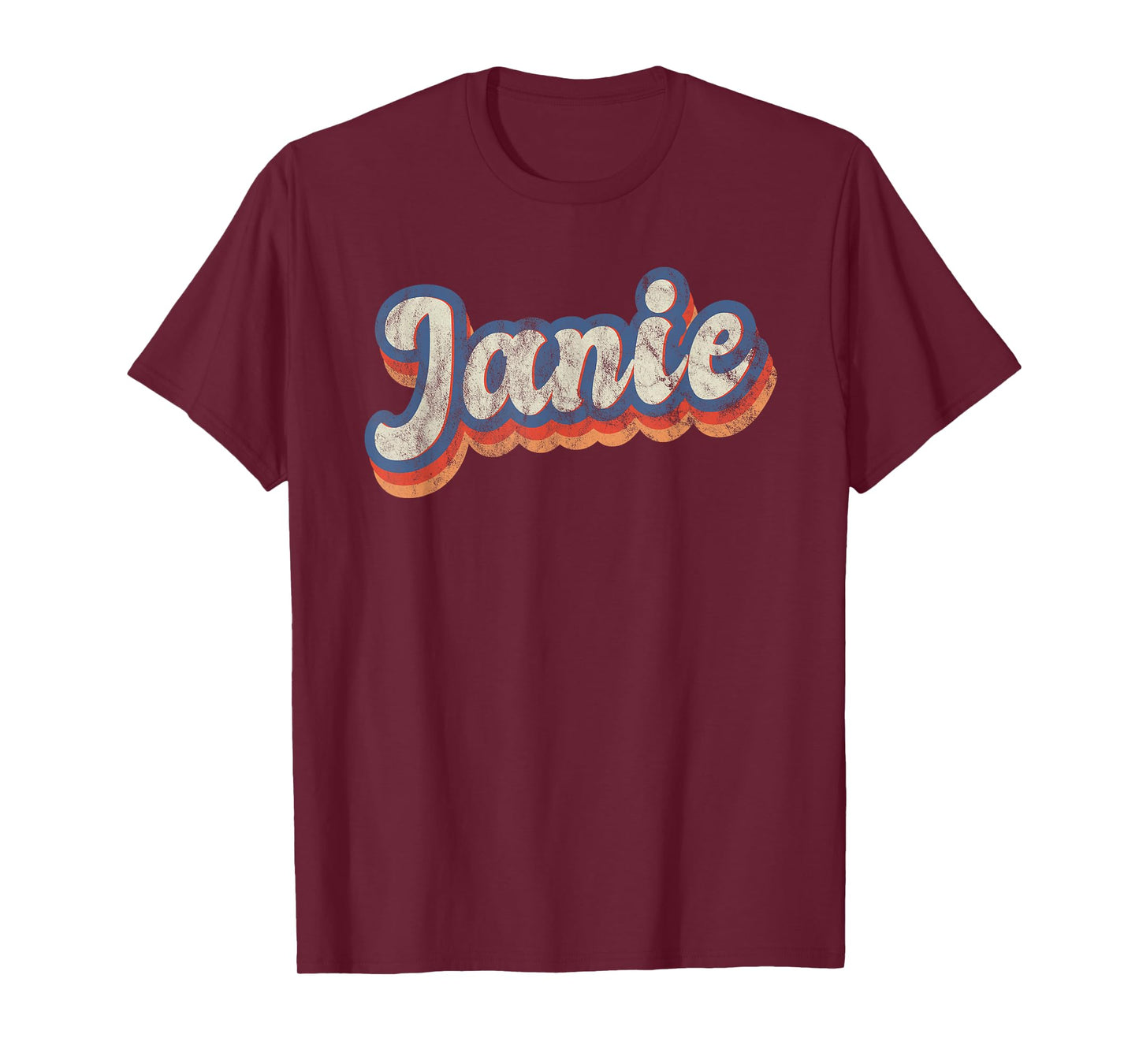 Janie Personalized Name Shirt Custom Lettering 70's T-Shirt