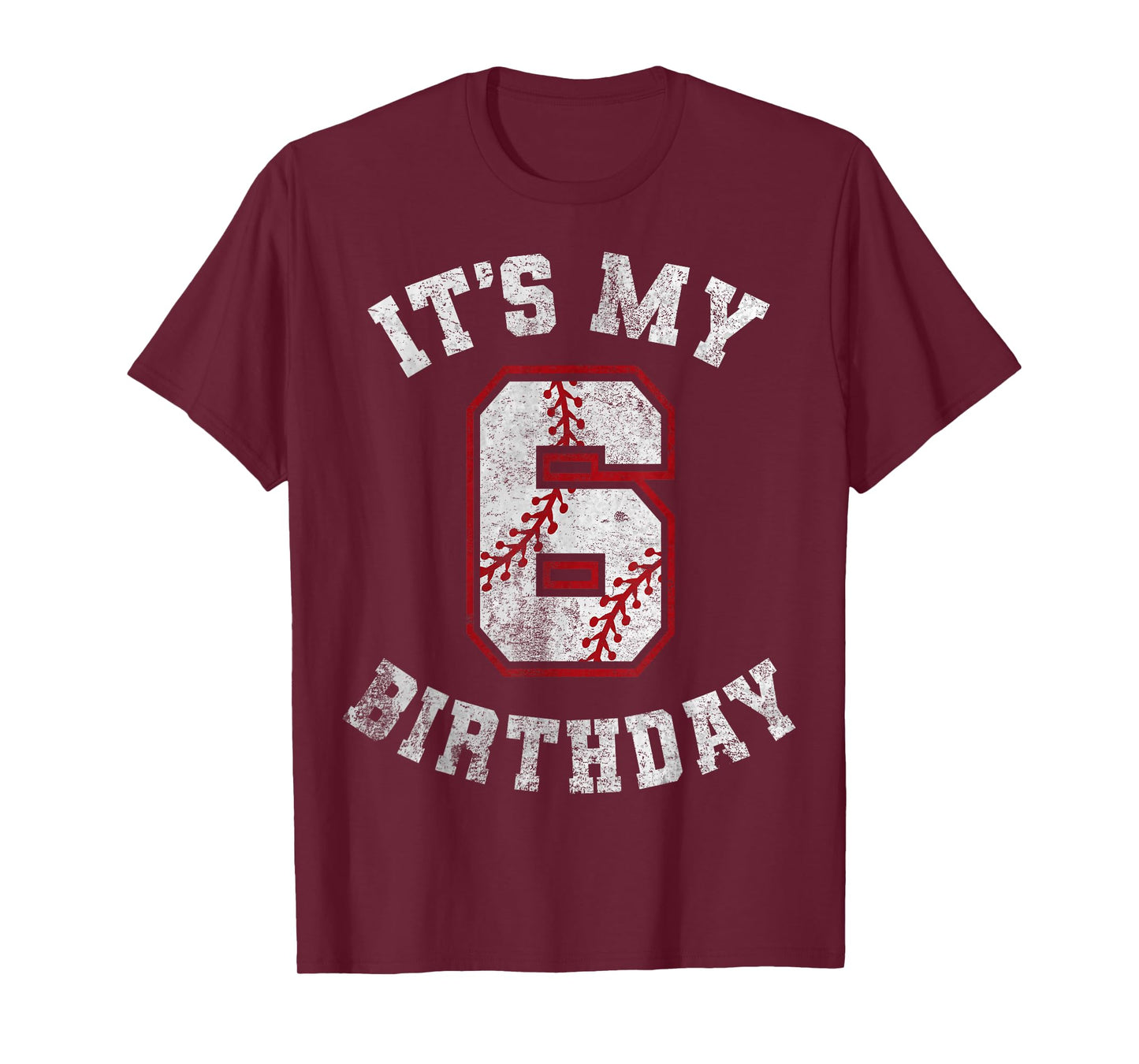 It's My 6th Birthday Baseball 6 Year Old Birthday Boys Kids T-Shirt