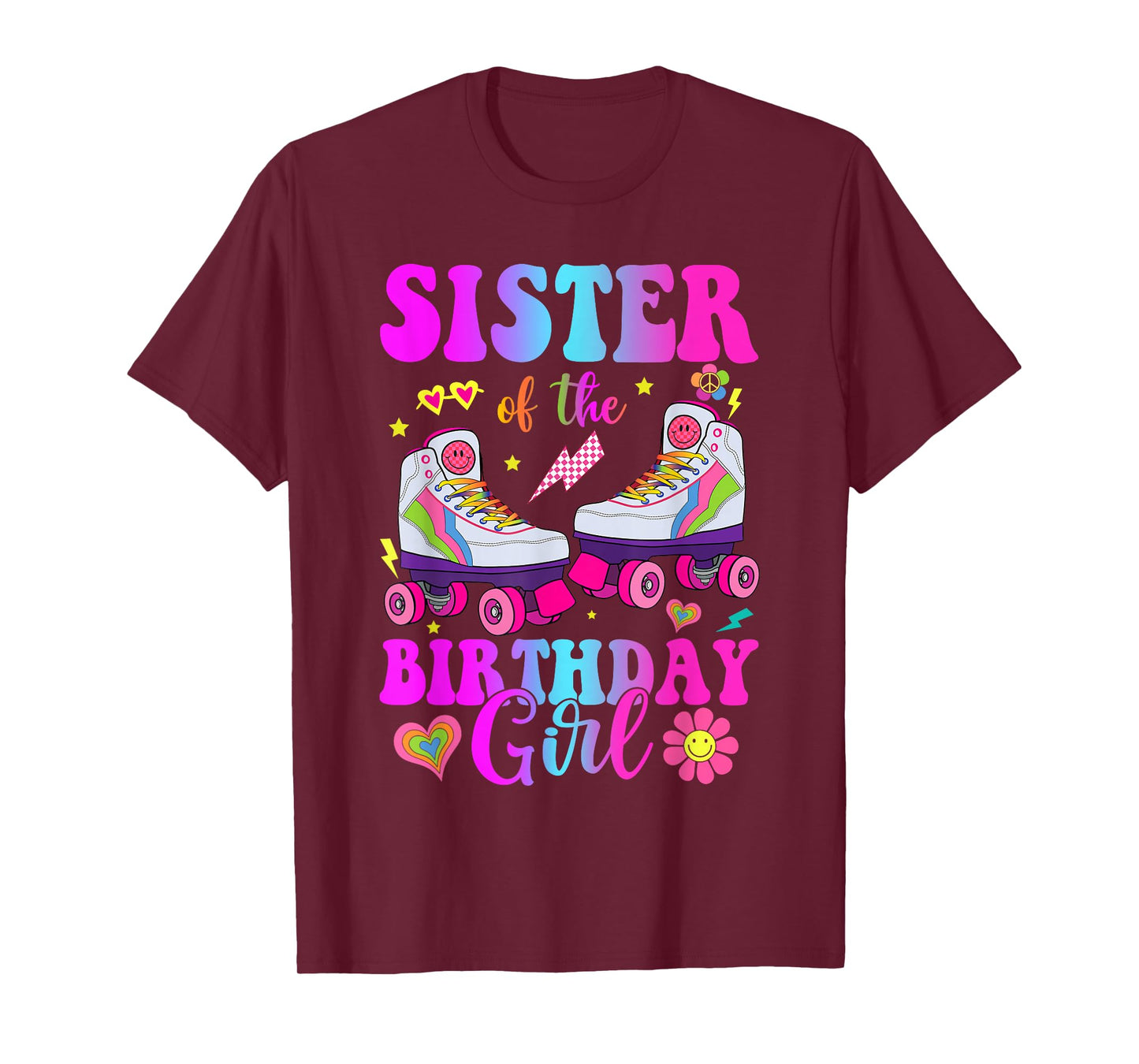 Let's Roll Sister of the Birthday girl Roller Skate Birthday T-Shirt