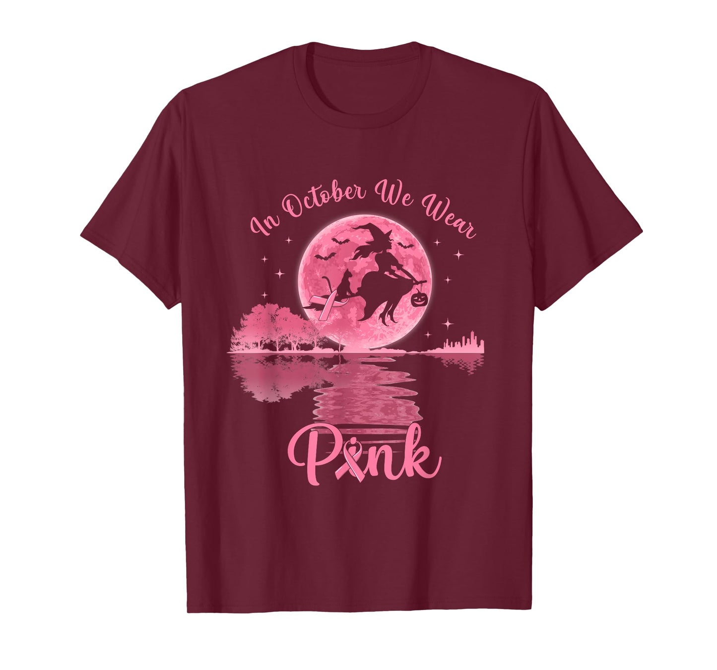 In October We Wear Pink Witch Breast Cancer Awareness T-Shirt