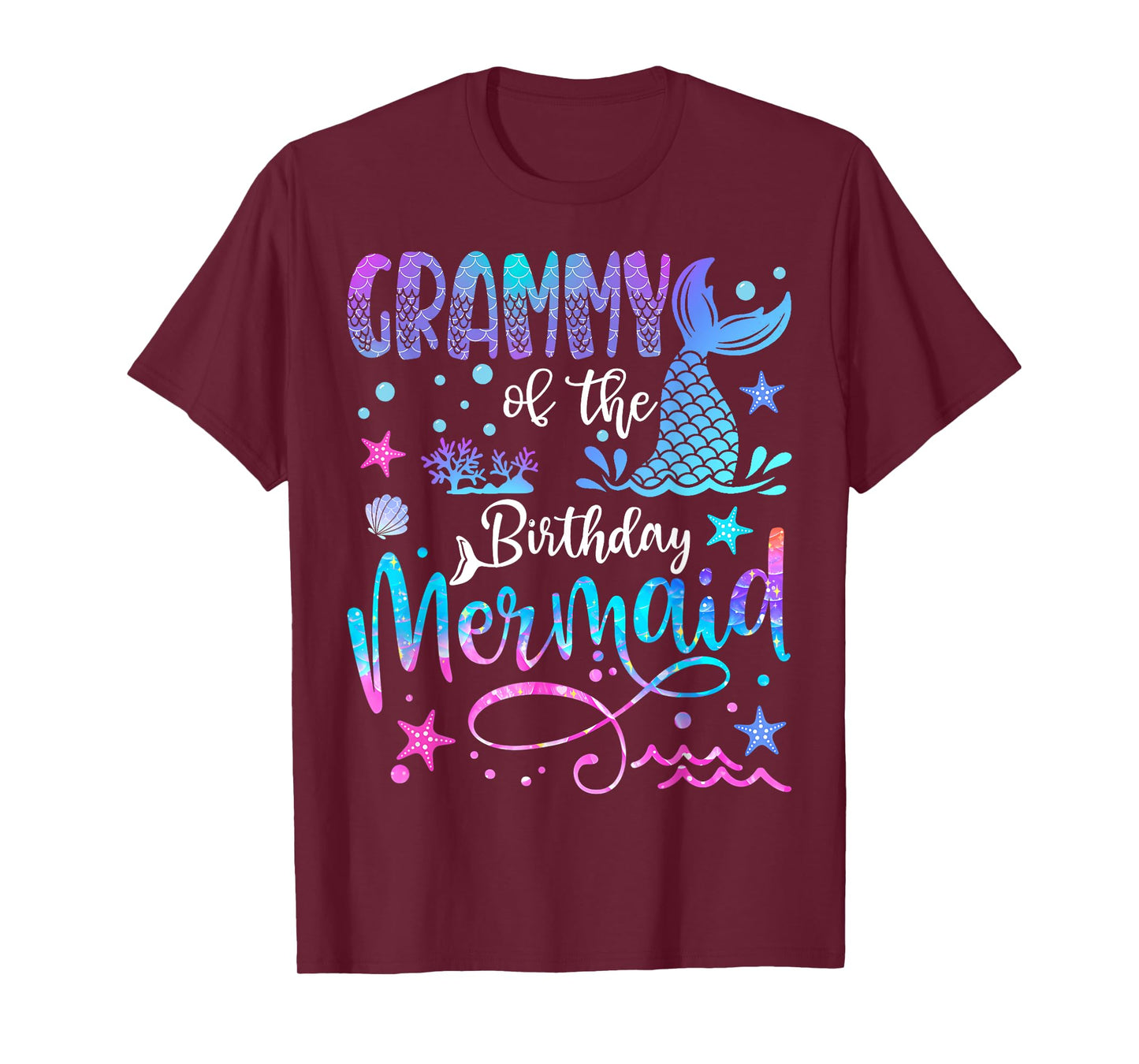 Grammy of The Birthday Mermaid Matching 1St Birthday Girl T-Shirt