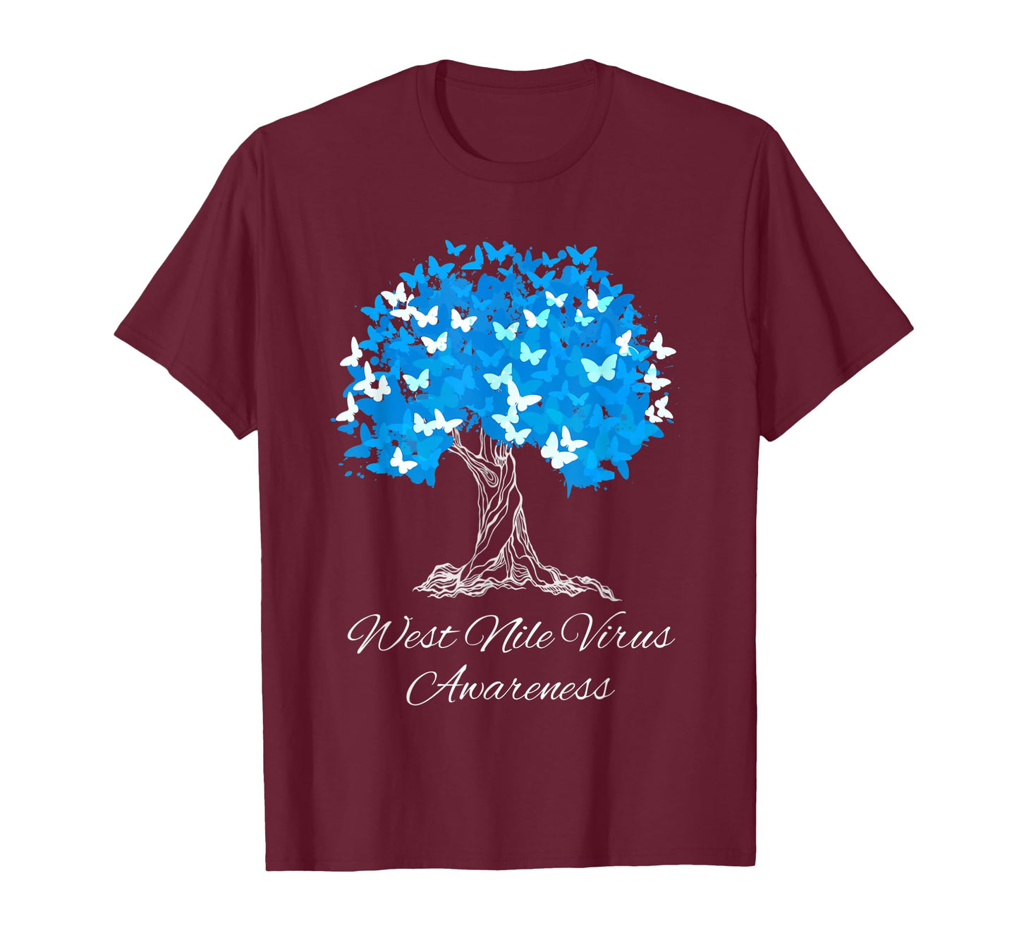 West Nile Virus Awareness Tree With Butterflies Support T-Shirt