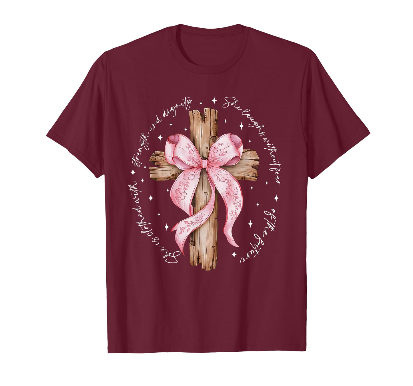 Coquette Bow Christian Jesus Autumn Fall Leaves Thanksgiving T-Shirt