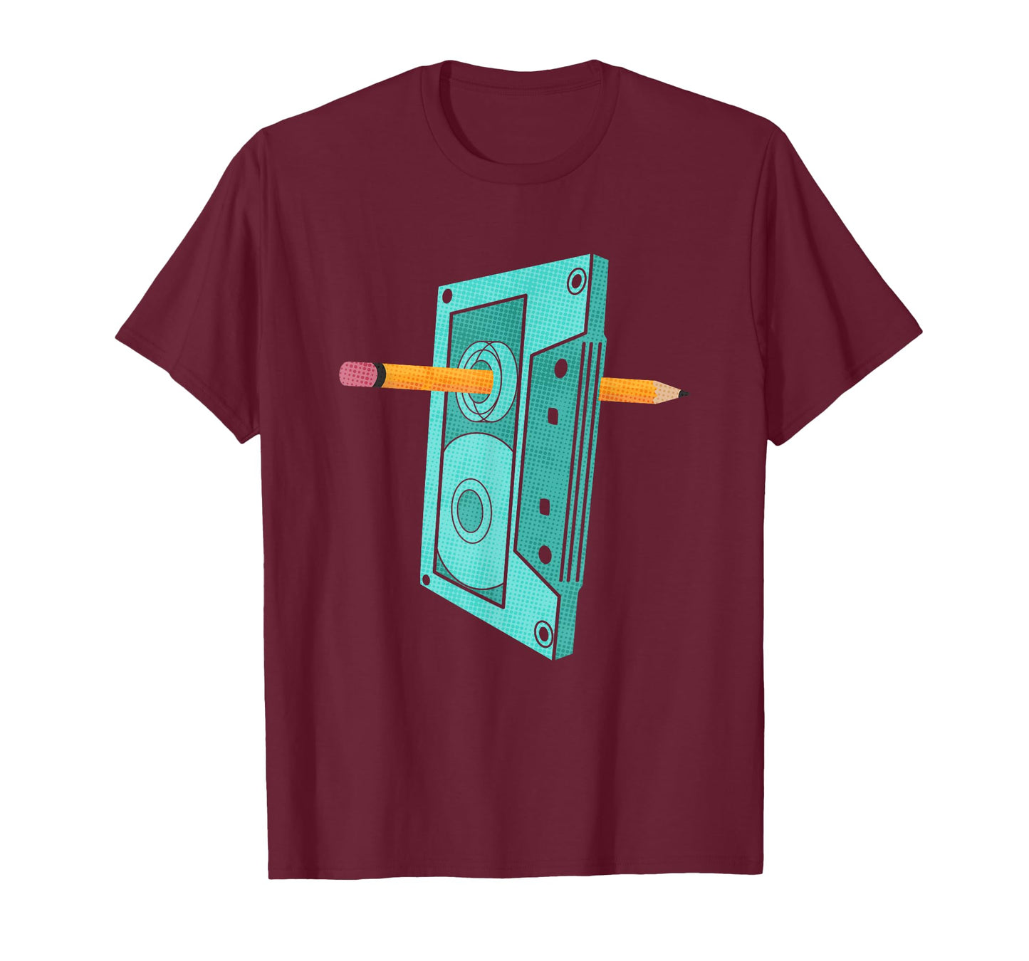 Vintage Rewind Funny 80s 90s Cassette Pencil Gift Men Women T-Shirt