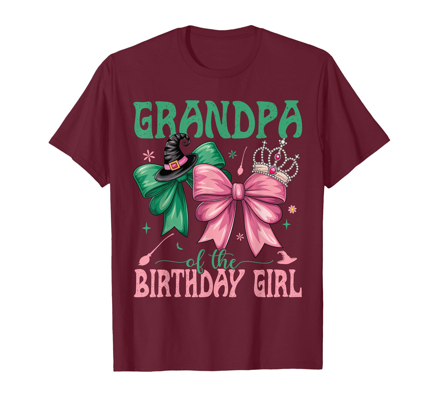 Grandpa Of The Birthday Girl Matching Witch Family Bdy Party T-Shirt