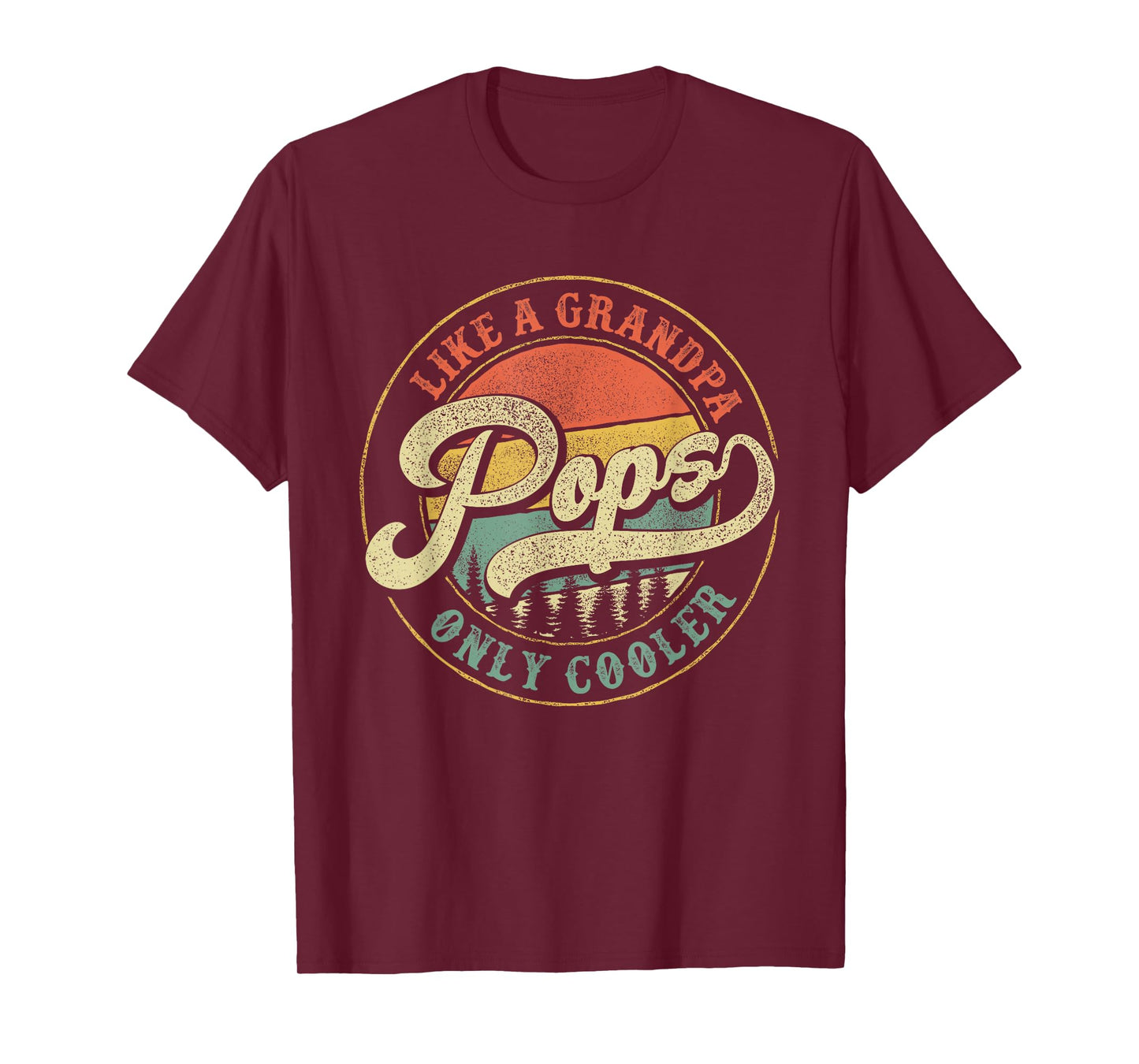 Pops Like a Grandpa Only Cooler Retro Gift Pops Dad Grandpa T-Shirt