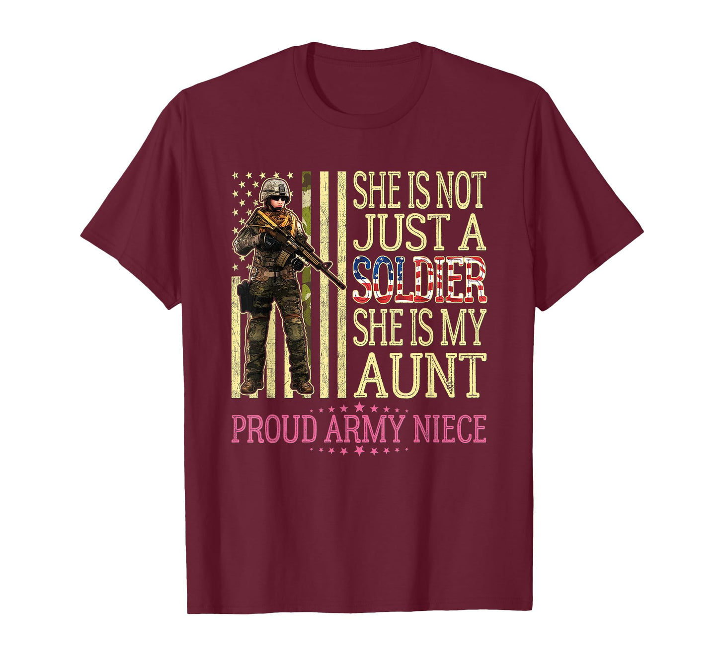 My Aunt Is A Soldier Hero Proud Army Niece Military Family T-Shirt